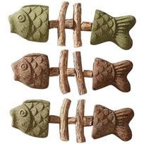 Catnip Fish Bone Cat Toy Natural Catnip Filled Plush Fish Shape Chewing Stick Interactive Pet Toy for Cats Durable and Safe One Size žalia