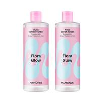Mamonde Flora Glow Rose Water Toner 500ml x 2 (Hydrating Petal-Infused Facial Toner Duo for Dull Skin)