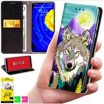 Etui Typu Portfel Do Xiaomi 15T - Pokrowiec Bluemoon Nadruk + Szkło 9H