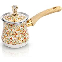 18.6 Oz Turkish Coffee Pot with Lid, Stainless Steel Greek Coffee Maker, Heavy Duty Butter Melting Pot with Handle, Large Stovetop Milk Warmer įvairiaspalvis