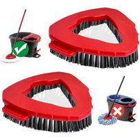 Scrub Brush Compatible with Vlieda Spin Mop 1-Tank System, Triangle Floor Scrubber Mop Head, Microfiber Spin Mop for Kitchen, Bathroom and Tile