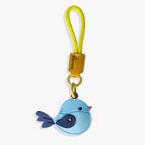 Sparrow Style Leather Keychain with Rope Buckle - Cute Access Card Holder and Backpack Pendant