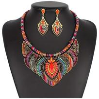 3Pcs/Set Braided Rope Bohemian Necklace Ethnic Style Leisure Necklace Indian Choker  Ladies 3Pcs