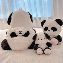Giant panda transforms into Pacha dog plush toy doll Pacha dog with panda hood doll birthday gift female 40cm