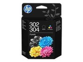 HP 302/304 Tri-color/Black Ink Cartridge 2-Pack