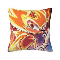 Movie Super Sonic Shadow Square Pillowcase Cushion Cover Pillow Case Throw Pillow Cover for Home Sofa Living Room 12x12Inch yellow