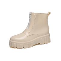 Moteriški guminiai batai nuo lietaus, neslystantys batai ant kulkšnies platformos Galoshes sodo batai nuo lietaus 36 smėlis