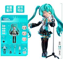 Originali Hatsune Miku Q versija 17-asis Stebuklo leidimas Miku Dainininkės Veiksmo figūrėlė Sąnarių judrumas Surinkimo žaislas Lėlė Dovana blue