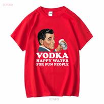 Vodka Happy Water For Fun People Retro Alcohol Meme T Shirt Y2K Dark Humor Gen Z Alcoholic long or short sleeves vintage S
