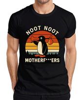 Noot Noot Motin**os Retro Pingvinas Saulėlydis Vintažiniai Vyriški Marškinėliai- M