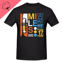 Miles Davis 'Kind of Blue' marškinėliai - Džiazo muzika - John Coltrane - Blue Note Vntg Harajuku Medvilniniai Grafiniai Streetwear Mados S juoda