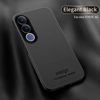 For VIVO V70 FE 5G Case Fashion Hard PU Leather Magnetic Anti Fingerprint Protective Back Cover For vivo V70 FE 5G  Shell Bumper vivo V70 FE tamsiai ruda spalva