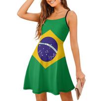 Brazilijos vėliava Moteriška susegama suknelė Humoro Grafika Suknelė Juokinga Seksuali Moteriška Suknelė Klubams S