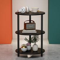Compact Multi-Layer Round Bedside Storage Table juoda