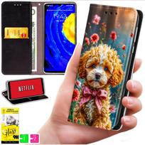 Etui Typu Portfel Do Motorola Moto G56 - Pokrowiec Bluemoon Nadruk + Szkło 9H