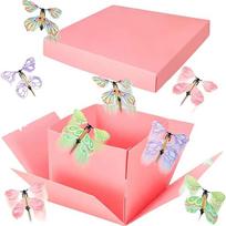 Surprise Butterfly Explosion Gift Box with Flying Butterfly Toys for Greeting Cards Cake Box Party Festival Gift Box for Celebrations One Size