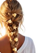 5PCS Starfish Alloy Hair Clips Ocean Series Shark Clip Shell Claw Clip Set Metal Hair Accessories for Women Girls one size