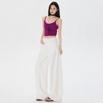 Spring Summer Vintage Washed Loose Saber Cut Slim Casual Wide Leg Full Length Denim Pants For Women Casual Pants Oversize Denim Trousers XS