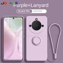 For Realme 11 Pro Plus Liquid Silicone Ring Stand Phone Cases For Realme 13 Pro Plus 12X 12 Plus Lanyard Magnetic Soft Cover Realme 11 Pro Plus