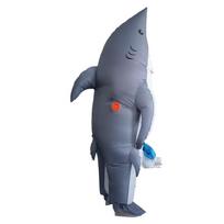 Chubby Shark Inflatable Costume, Christmas & Halloween Carnival Party Stage Performance Mascot Suit Adult