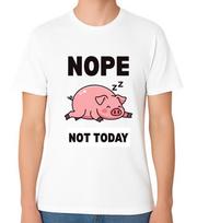 Nope Not Today T-Shirt Funny Sleeping Sleepy Pig Cartoon Unisex Tee S