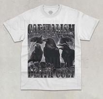 Capitalism Is A Death Cult T-Shirt Funny Meme Political Graphic Crow Shirt 4XL