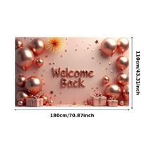 School Welcome Metallic Finish Party Decoration Event Banner Rose Gold Color Welcome Decor For Reunion Office Event School