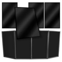 Stand4Me Dj Paravanas Lycra Medžiaga Juodas Gaubtas Rinkinys 4 Vnt.