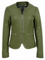 Stylish Biker Motorcycle Women's Jacket Green Genuine Lambskin Leather Handmade S žalia
