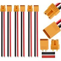 3 poros XT30 akumuliatorių jungčių su 100 mm 16AWG silikonine viela | RC LiPo FPV dronui | Patvarios ir lanksčios | Geltonos geltona