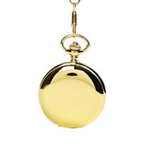 Didelis masyvus auksinis dvipusis kvarcinis kišeninis laikrodis su graviravimu Black Normal White Dial Waist Chain