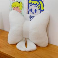 Solid color bow throw pillow cushion chair car pillow head girl heart Valentine's Day gift exchange 32 * 38Cm 0.35kg