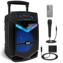 Pyle 400W Bluetooth belaidė nešiojama lauko garso sistema Įrašymas Karaokė DJ vakarėliams Įkraunamas radijas Pyle PPHP842B Garsiakalbis, Įkraunamas, Naudojimas, 3,1 kg juoda