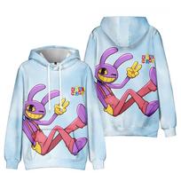 Nuostabus skaitmeninis cirkas su gobtuvu Anime drabužiai Laisvalaikio su gobtuvu Vyriški madingi bliuzonai Dydžio perteklius Laisvi Streetwear XS