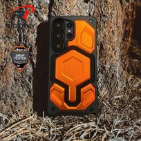 Išskirtinis Monarch Heavy Dvigubai Atsparus Smūgiams Šarvuotas Magnetinis Telefono dėklas, skirtas Samsung S26 Ultra S25 S24 S23 S26ULTRA, tvirtas apsauginis dangtelis Galaxy S26 Ultra oranžinė