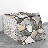 Retro Raudonų Plytų Marmuro Išvaizdos 3D Lipnus Sienos Lipdukas 30x30CM beige