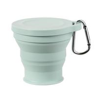 1pc Silicone Folding Mug with Hanging Hole And Lid for Hot Drinks Drop Resistant Travel Portable Outdoor Camping Tableware