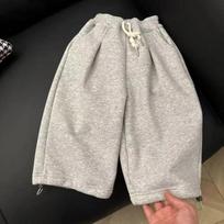 Children Terry Sweatpants Korean Style Girls Casual Wide Leg Pants Autumn Winter Boys Loose Sports Pants Kids Clothes 80cm pilka spalva