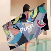 E-emilio P-pucci Logo Microfiber Beach Towel Absorbent Quick Dry Soft Yoga Swimming Resort Mountain Climbing Towel Cotton 30x30cm