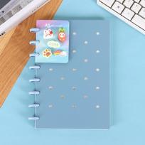 A5 Binder with Mushroom Button Holes, DIY Cover, Cute Accessories, and Decor for Student Diary Notebook. Standard PP
