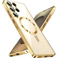 Dengtas silikoninis dėklas Samsung Galaxy S26 S25 Edge S24 FE S23 S21 S22 Ultra Plus magnetinis Skaidrus minkštas dangtelis S23 Plus beige