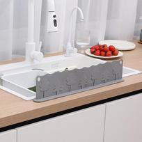 Silicone Kitchen Sink Baffle Splash Guard With Suction Cup Pool To Protect Clothes From Splashing Washing Dishes Water Baffle pilka spalva