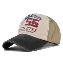 56 graffiti baseball cap with holes, washed and distressed hat, color matching baseball cap, wide brim, curved brim, peaked cap, cotton Adjustable