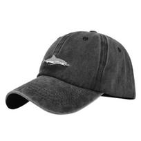 Shark embroidered baseball cap - 3d lettering, sun protection, visor, hip hop style Adjustable