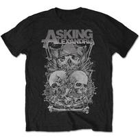 Rockoff Trade Men's Asking Alexandria Skull Stack T Shirt, Black, XL UK S