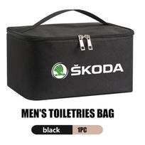 AAABT1 Car Toiletry Bag Waterproof Travel Wash Storage Bag Cosmetic Pounch For Skoda Kamiq Karoq Octavia 2 3 Rapid Scala Kami Fabia VII