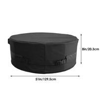 Fire Bowl Cover Outdoor Fire Pit Cover Waterproof Patio Cover Outdoor Fireplace Cover 600D Oxford Adjustable Buckle Heavy Duty