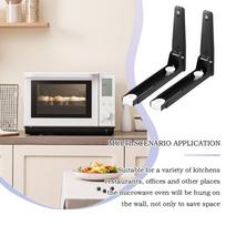 Microwave Bracket Wall Foldable Oven Rack 304 Stainless Steel 8 X 8.5 Inches Retractable Microwave Mounting Kit Kitchen Storage China Mainland