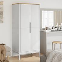 Vidaxl Szafa Floro, Biała, 77X53X171 Cm, Lite Drewno Sosnowe