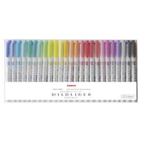 Zebra Mildliner Highlighter Set Pens, 25-Color WKT7-25C